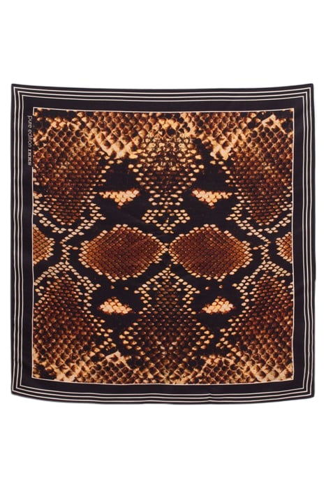PURE EDITION – COGNAC PYTHON PRINT SQUARE SCARF 3