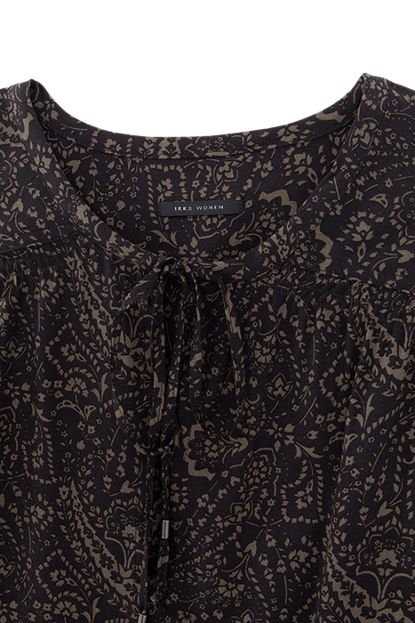 KHAKI LENZING™ ECOVERO™ FLORAL PAISLEY BLOUSE 5