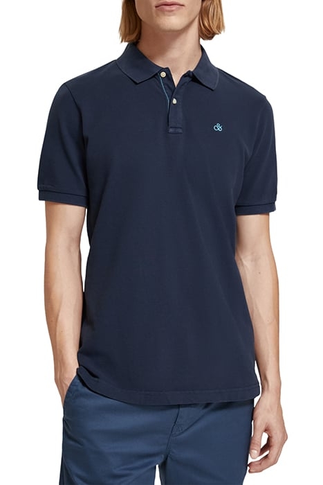 GARMENT -DYED ORGANIC COTTON PIQUE POLO STEEL 1