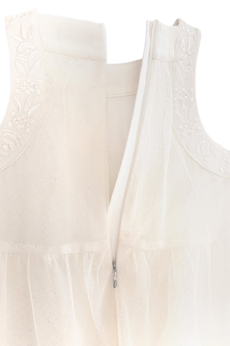 GIRLS’ ECRU DRESS WITH EMBROIDERED BRAID TULLE 5