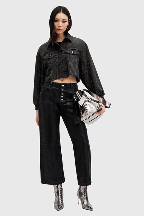 ANDERS EMB SHACKET WASHED BLACK 5