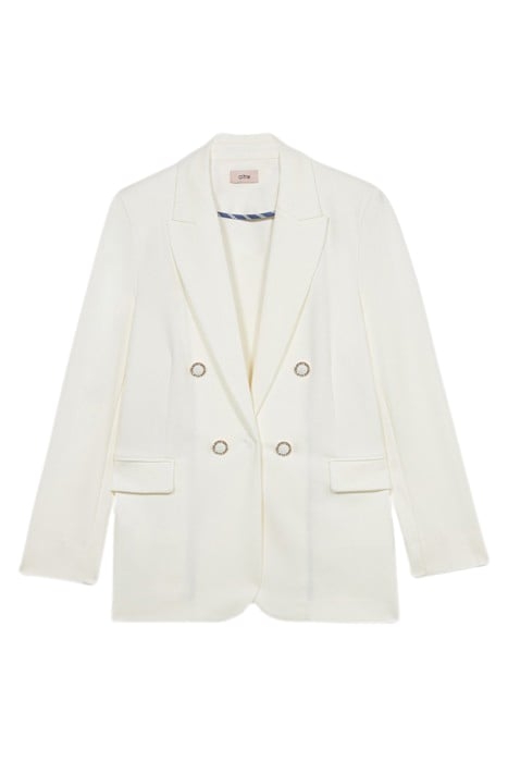MILANO-STITCH BLAZER WITH JEWEL BUTTONS WHITE 4