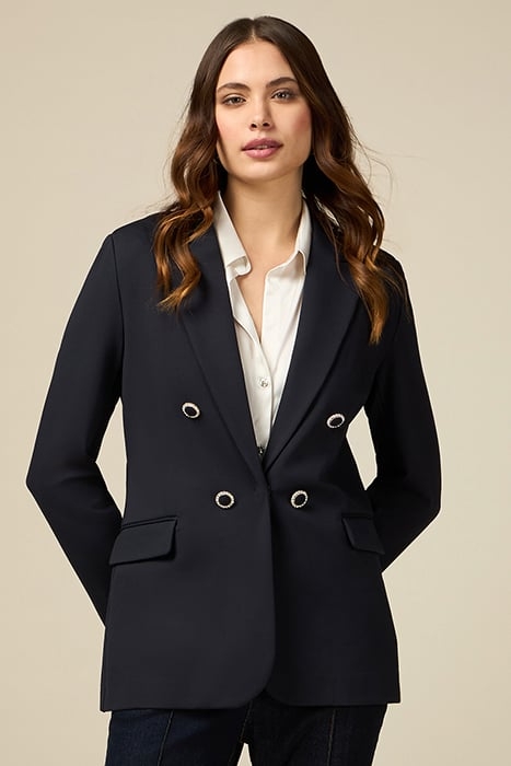 MILANO-STITCH BLAZER WITH JEWEL BUTTONS BLUE 1