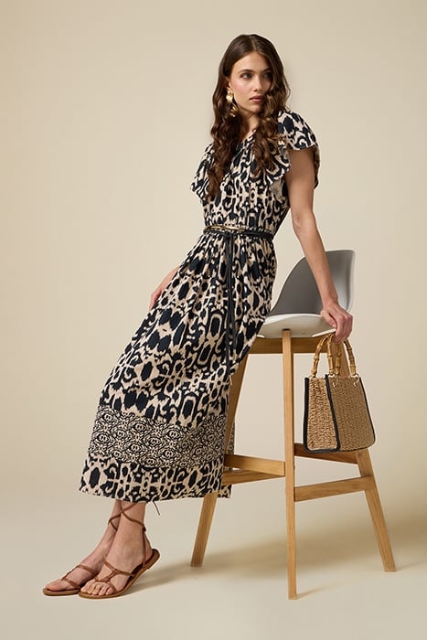 LONG COTTON DRESS WITH PATTERN BLUE 4