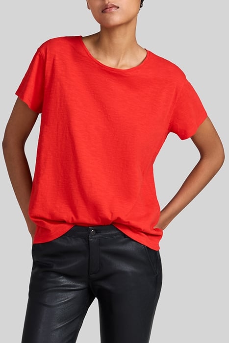 POPPY RED T-SHIRT WITH LACED BACK 1