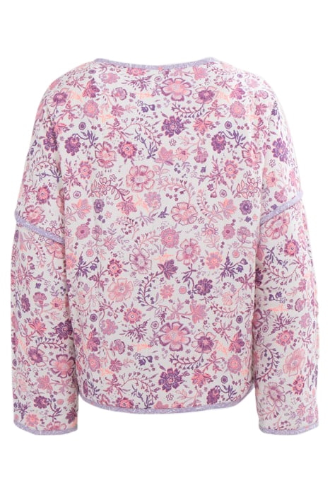 GIRLS’ OFF-WHITE JACKET WITH VIOLET FLOWER PRINT 2