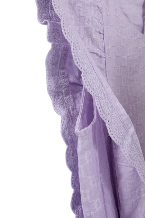GIRLS’ LILAC JACQUARD FABRIC PLAYSUIT WITH RUFFLES 6