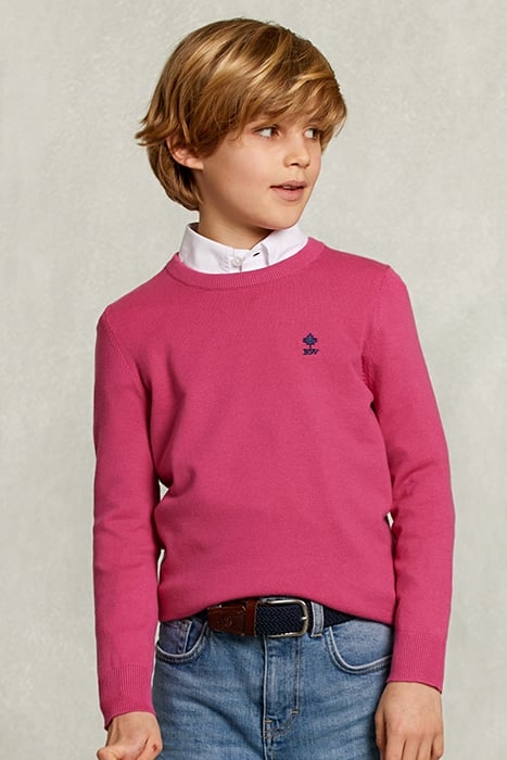 NORMAL FIT BASIC CREW NECK PULLOVER AMARANTH PINK 1