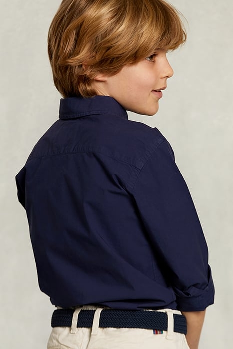 CUSTOM FIT POPLIN SHIRT COBALT BLUE 2