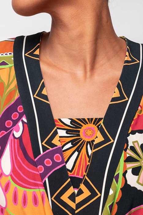 TOP PRINTED FUN BATSLEEVE LIMELIGHT/BROWN/VIOLET 5