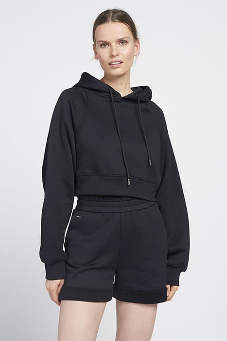 KATIE COTTON BLEND CROPPED HOODIE BLACK by Lune Active