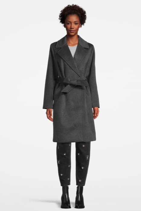 EO/ WOOL BELTED COAT, PJB DARK GREY HEATHER by Tommy Hilfiger