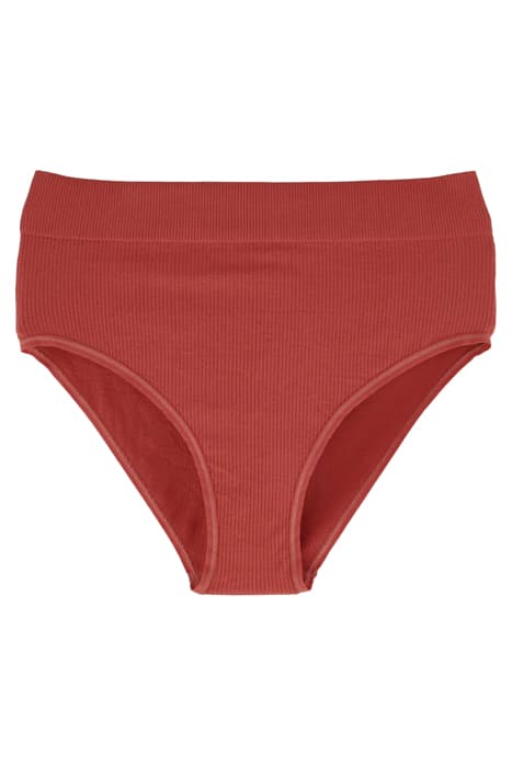 SEAMLESS RIBBED HIGH CUT BRIEFS RUBY REBEL FADED RED by Understatement