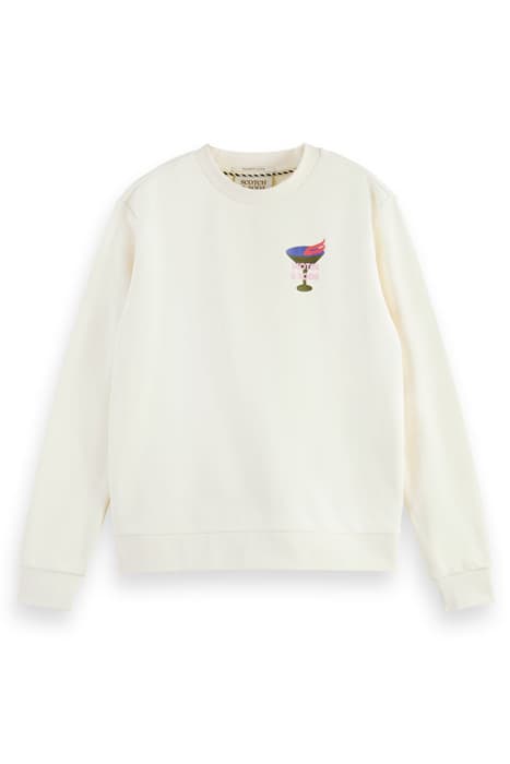 RELAXED FIT CREWNECK SWEATER AGED WHITE by Scotch & Soda