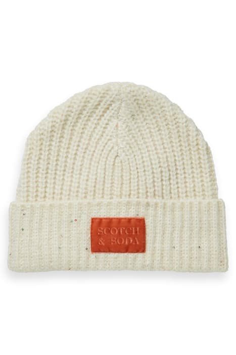 SEQUIN KNITTED BEANIE OFF WHITE by Scotch & Soda