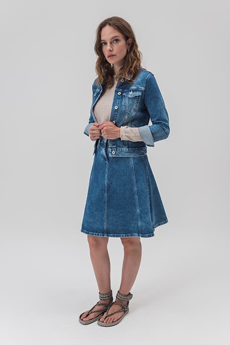 MIDDELLANGE SPIJKERROK ROUGH DENIM by Sandwich