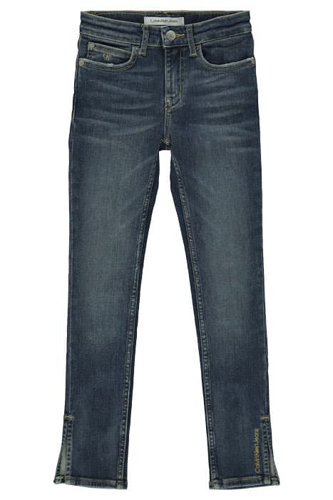 SKINNY HR SPLIT MID DARK BLUE by Calvin Klein