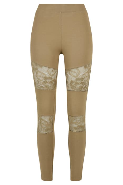 LADIES LACES INSET LEGGINGS KHAKI by Urban Classics