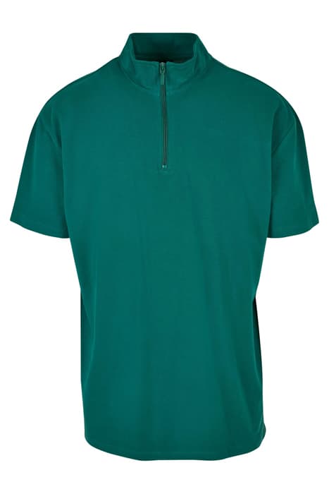 BOXY ZIP PIQUE TEE GREEN by Urban Classics