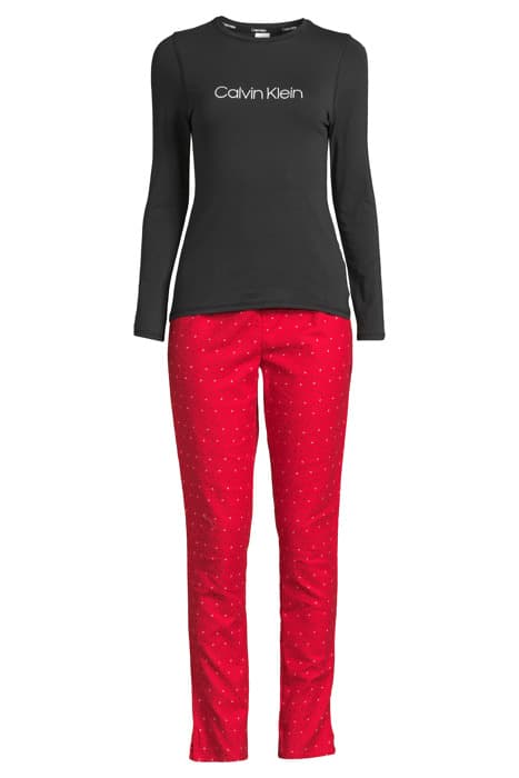 L/S PANT SET BLCK W/ CK CONFETTI RSTC RED PANT by Calvin Klein