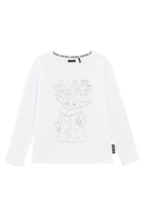 GIRLS’ WHITE IKKS–STAR WARS™ EMBROIDERED BABY YODA T-SHIRT W by IKKS