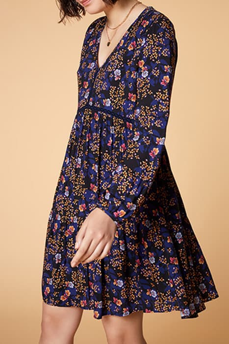 RADJA - 70'S NAVY FLORAL PRINT DRESS by ONE STEP