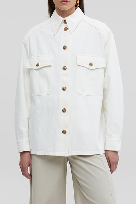 CLOSED WOMEN SHACKET JACKETS & COATS CREME CREME by Closed