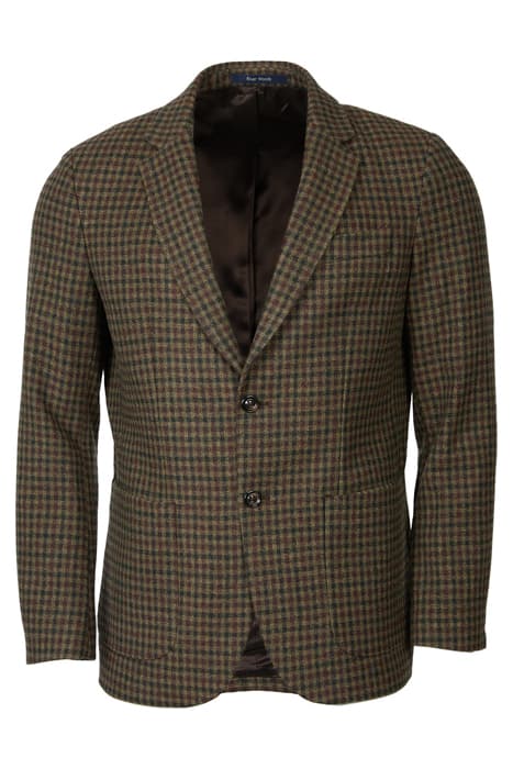 2-BTN ROUND PKT BLAZER BROWN by River Woods