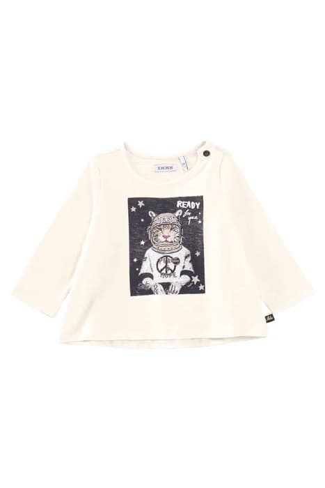 BABY GIRLS’ ECRU ORGANIC TIGER-ASTRONAUT T-SHIRT OFF-WHITE by IKKS