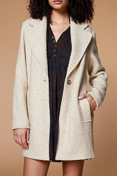 DADOU - FANCY WOOL TWILL COAT WITH HERRINGBONE PATTERN by ONE STEP