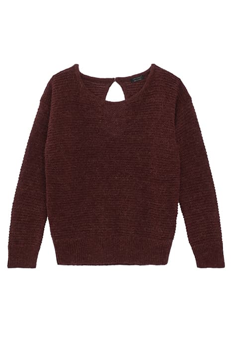 BURGUNDY BOAT NECK SWEATER WITH TEARDROP BACK by IKKS