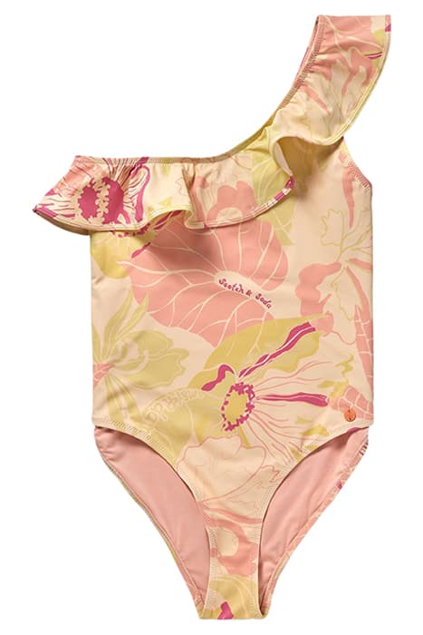 ONE SHOULDER RUFFLE SWIMSUIT VONDELFIELD BLOSSOM by Scotch & Soda