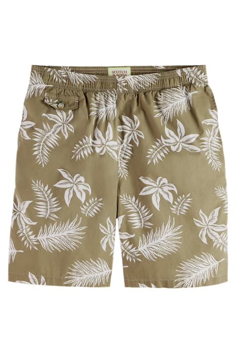 SEASONAL RELAXED STRAIGHT - PRINTED POPLIN BERMUDA KHAKI LEA by Scotch & Soda