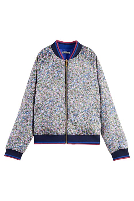 PRINTED REVERSIBLE BOMBER JACKET WITH PADDING ROSARIA KHAKI by Scotch & Soda