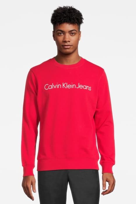 EO/ INST REG CREW NK SALSA by Calvin Klein