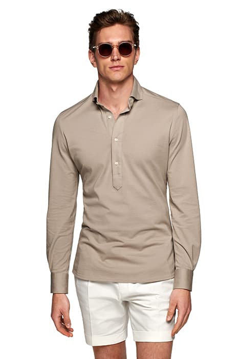 LIGHT BROWN EXTRA SLIM FIT POPOVER by Suitsupply