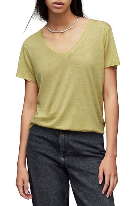 EMELYN SHIMMER TEE SUNNY LIME GREEN by AllSaints