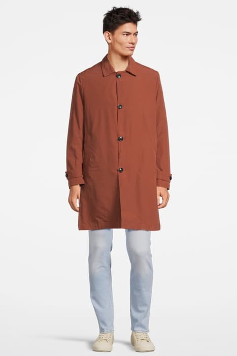 MACRO HERRINGBONE COAT BROWN by Tommy Hilfiger