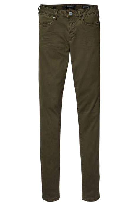 LA BOHEMIENNE' SKINNY FIT PANT, IN SOFT SATEEN QUALITY ARMY by Scotch & Soda