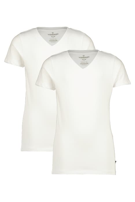 T-SHIRT V-NECK (2-PACK) REAL WHITE by Vingino