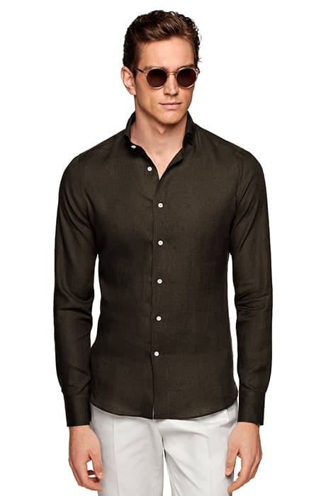 BROWN SLIM FIT SHIRT BROWN by Suitsupply