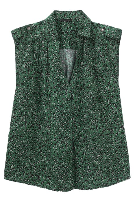 WOMEN'S GREEN LEOPARD VISCOSE TOP by IKKS