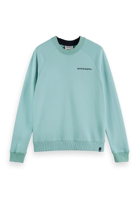 UNISEX ORGANIC COTTON FELPA CREW SWEATSHIRT TURQUOISE by Scotch & Soda