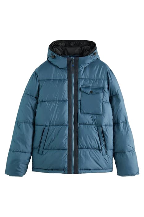 HOODED PUFFER JACKET STEEL by Scotch & Soda