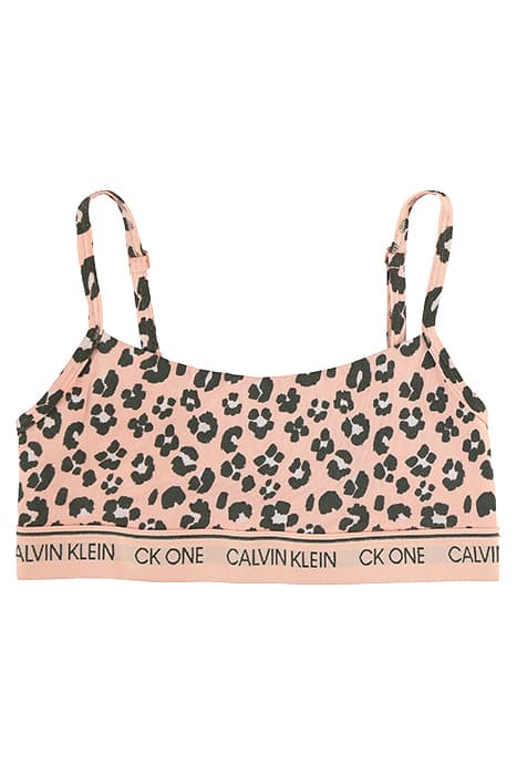 UNLINED BRALETTE (AV STEPHEN LEOPARD PRINT_PEACH MELBA by Calvin Klein