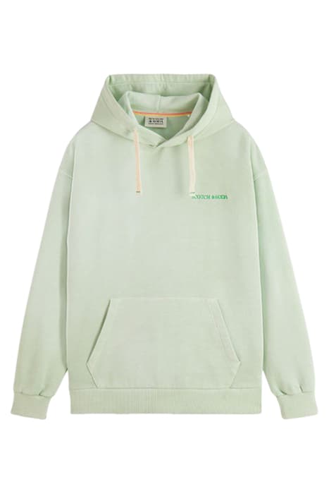 PLANT-DYED UNISEX HOODIE IN ORGANIC COTTON MINT by Scotch & Soda