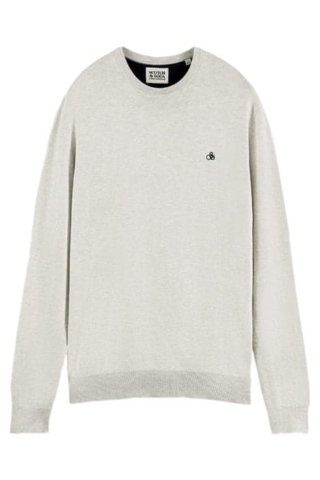 ESSENTIALS - CLASSIC CREWNECK PULLOVER BONE WHITE MELANGE by Scotch & Soda