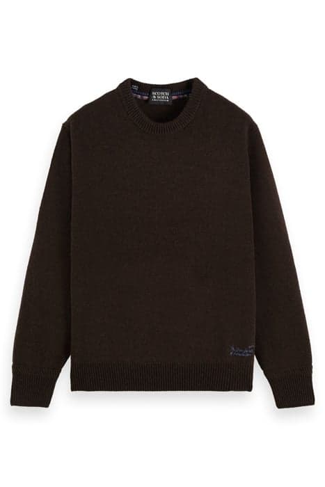 RELAXED RECYCLED WOOL CREWNECK PULLOVER EARTH MELANGE by Scotch & Soda