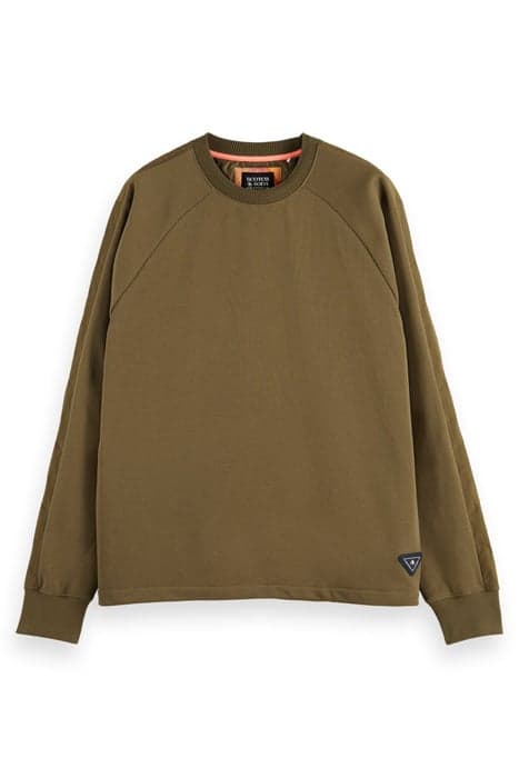 QUILTED PANELLED FELPA SWEATSHIRT MILITARY by Scotch & Soda