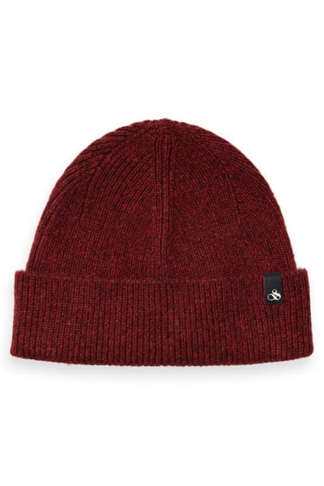 WOOL-BLEND RIB KNIT BEANIE RHUBARB MELANGE by Scotch & Soda